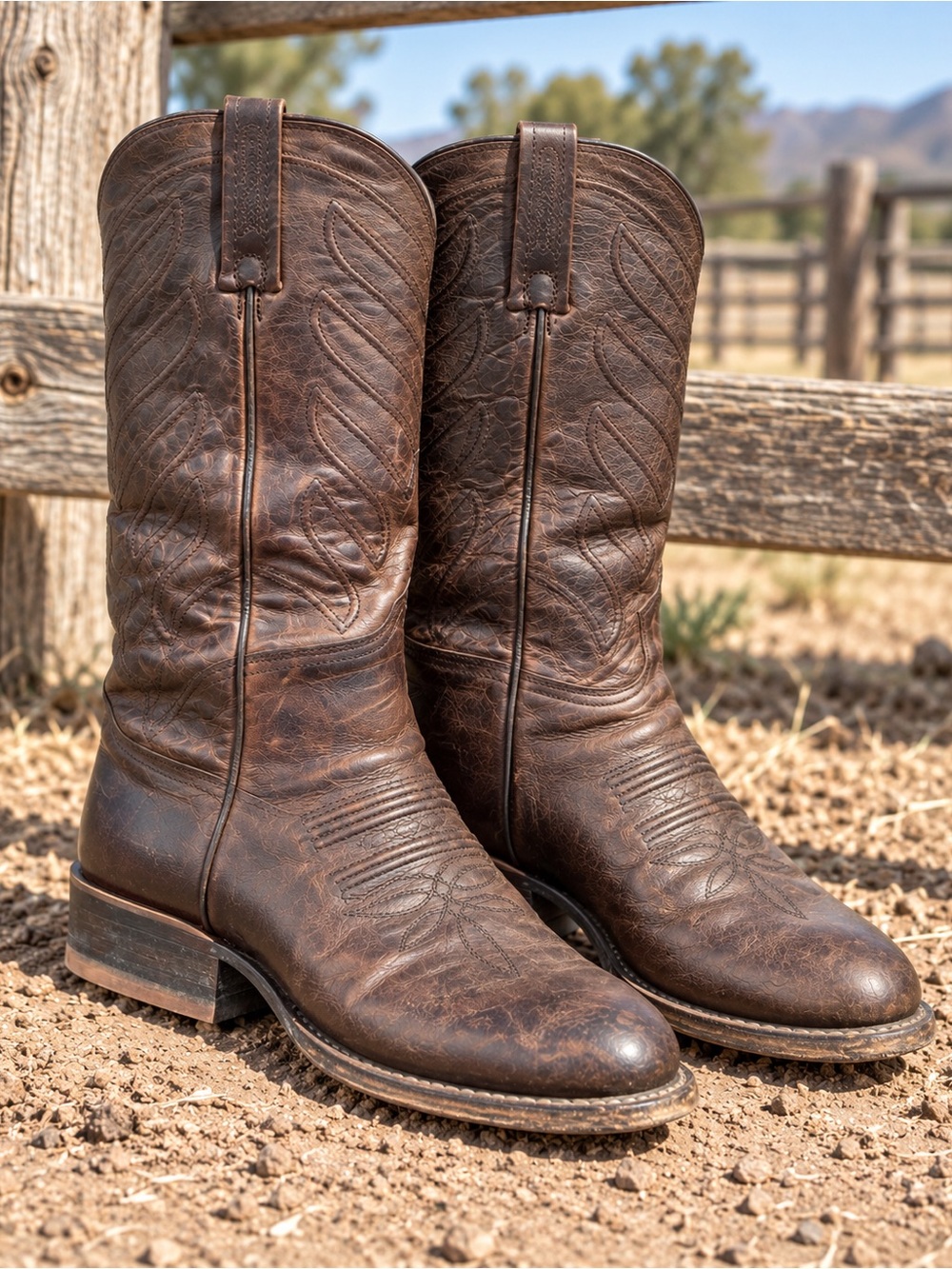 Tony Lama Lenado Brown leather Cowboy Boots DR3037 - 10.5D